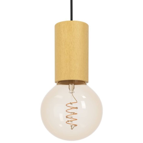 900801 Подвесной светильник (люстра) POZUETA 1, 1X40W (E27), H1100, Ø65, сталь, дерево, черный, коричневый 900801 Подвесной светильник (люстра) POZUETA 1, 1X40W (E27), H1100, Ø65, сталь, дерево, черный, коричневый