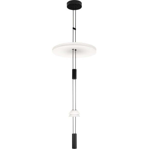 10598C Loft It FLAMINGO Подвесной светильник, 3 LED, 18 Вт, 3000 К, 4860 Лм, черное металлическое основание, белые акриловые плафоны