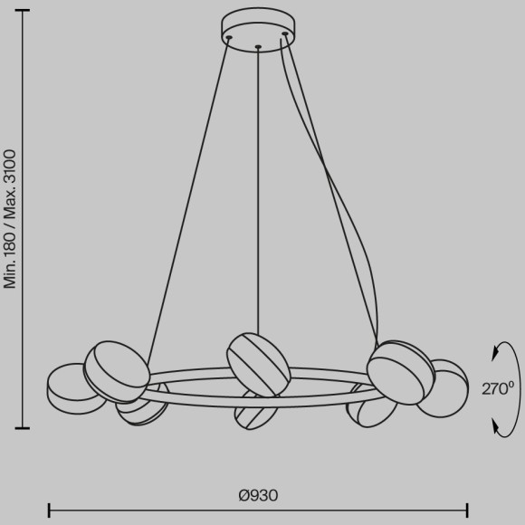 Подвесной светильник Maytoni MOD299PL-L80BS3K