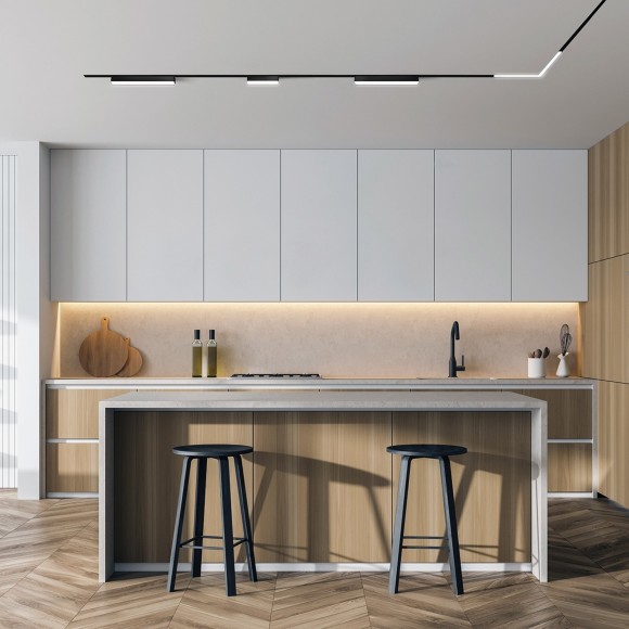 Магнитный шинопровод 2м для демпферных натяжных потолков Smart 220V Denkirs TR2014-BK