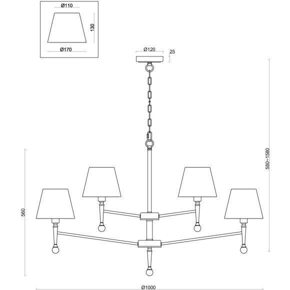 Подвесная люстра Rosemary FR5190PL-12BS1