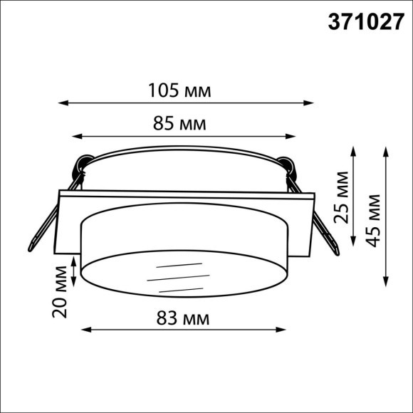 371027 WIR NT25 570 белый Светильник встраиваемый IP20 GX53 12Вт 220-240V GEM 371027 WIR NT25 570 белый Светильник встраиваемый IP20 GX53 12Вт 220-240V GEM
