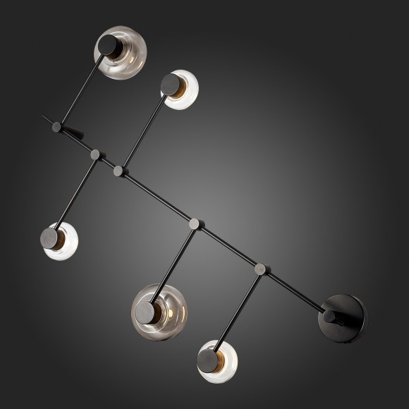 SL6005.401.05 Светильник настенно-потолочный ST-Luce Черный/Дымчатый, Прозрачный LED 5*3W 3000K VALLO SL6005.401.05 Светильник настенно-потолочный ST-Luce Черный/Дымчатый, Прозрачный LED 5*3W 3000K VALLO