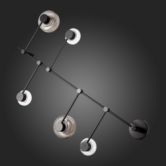 SL6005.401.05 Светильник настенно-потолочный ST-Luce Черный/Дымчатый, Прозрачный LED 5*3W 3000K VALLO SL6005.401.05 Светильник настенно-потолочный ST-Luce Черный/Дымчатый, Прозрачный LED 5*3W 3000K VALLO