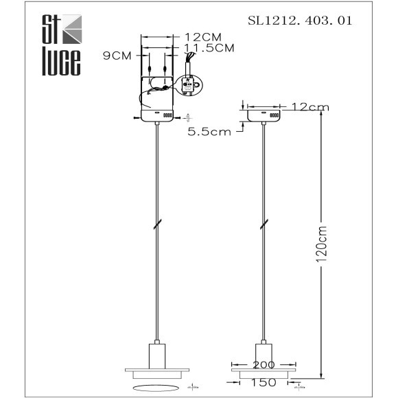 SL1212.403.01 Подвес ST-Luce Черный/Черный, Белый LED 1*12W 3000K OLTARNO SL1212.403.01 Подвес ST-Luce Черный/Черный, Белый LED 1*12W 3000K OLTARNO