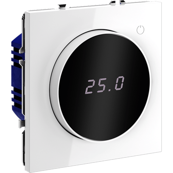 Терморегулятор электронный VOLTUM S70 с индикацией и датчиком, для теплого пола, (белый глянцевый)