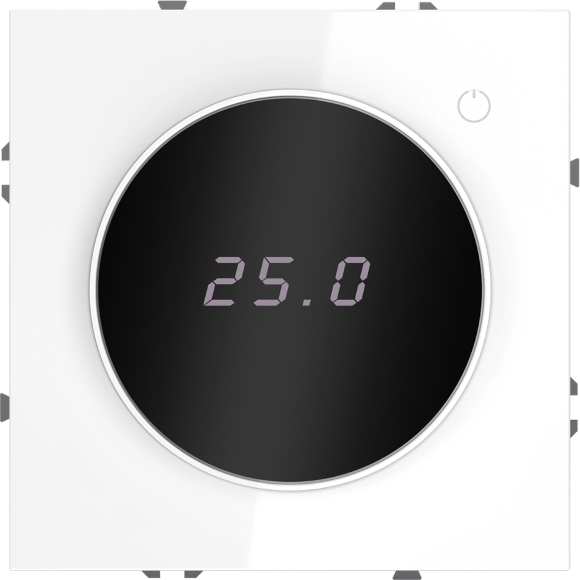 Терморегулятор электронный VOLTUM S70 с индикацией и датчиком, для теплого пола, (белый глянцевый)