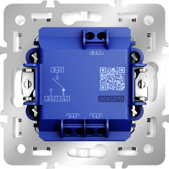 Выключатель встраиваемый VOLTUM S70 для жалюзи 10А, (белый глянцевый)