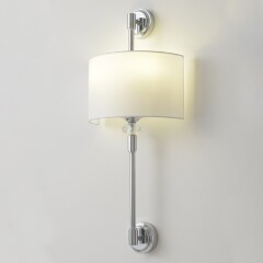 Crystal Lux VINTAGE AP2 CHROME 4140/402 Бра настенное классическое, хром текстиль, лампы 2xE14 40Вт винтажный светильник на стену, без выключателя на корпусе
