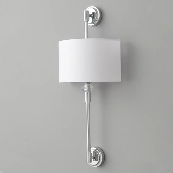Crystal Lux VINTAGE AP2 CHROME 4140/402 Бра настенное классическое, хром текстиль, лампы 2xE14 40Вт винтажный светильник на стену, без выключателя на корпусе