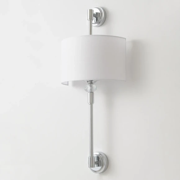 Crystal Lux VINTAGE AP2 CHROME 4140/402 Бра настенное классическое, хром текстиль, лампы 2xE14 40Вт винтажный светильник на стену, без выключателя на корпусе
