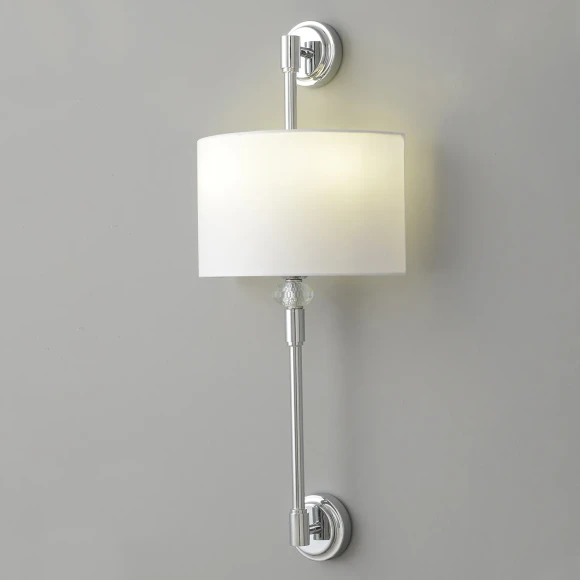 Crystal Lux VINTAGE AP2 CHROME 4140/402 Бра настенное классическое, хром текстиль, лампы 2xE14 40Вт винтажный светильник на стену, без выключателя на корпусе