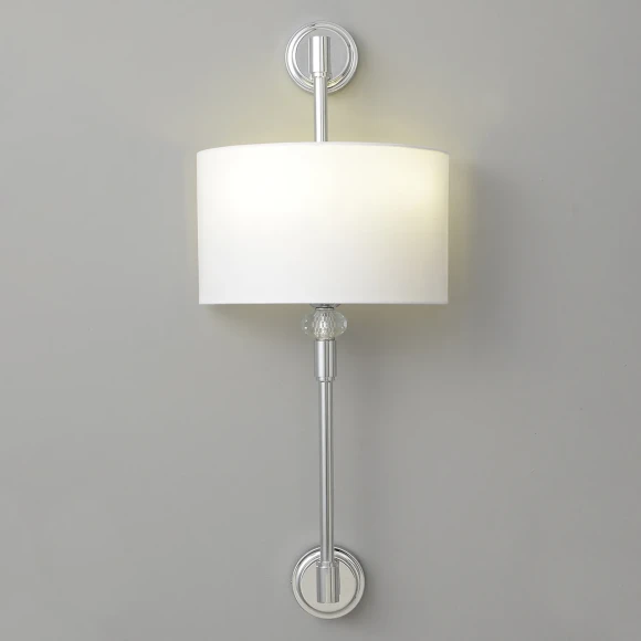 Crystal Lux VINTAGE AP2 CHROME 4140/402 Бра настенное классическое, хром текстиль, лампы 2xE14 40Вт винтажный светильник на стену, без выключателя на корпусе