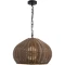 Favourite Wicker 4883-1P Уличный подвесной влагозащищенный светильник с плафоном из коричневого ротанга диаметром 40см, высота плафона 30см, общая высота 176см, лампа Е27 1шт макс 40Вт, IP44, 220В