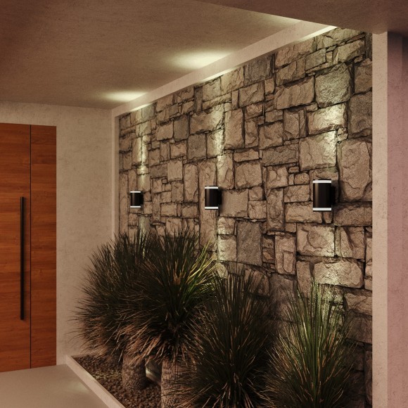 SL9009.401.02 Светильник уличный настенный ST-Luce черный/белый GU10 2*50W TUBO