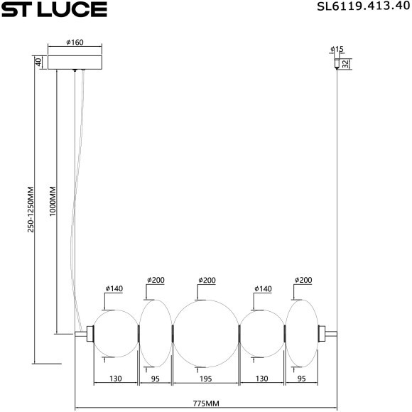 SL6119.413.40 Светильник подвесной ST-Luce Черный/Дымчато-Серый LED 1*40W 3000K PERLINA SL6119.413.40 Светильник подвесной ST-Luce Черный/Дымчато-Серый LED 1*40W 3000K PERLINA