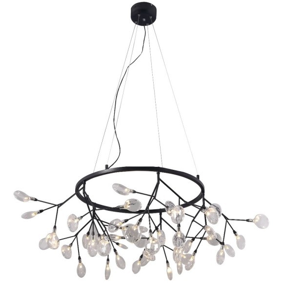 Светильник подвесной Crystal Lux EVITA SP45 D BLACK/TRANSPARENT