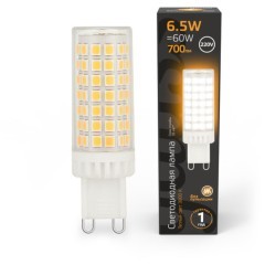 107309106 Лампа Gauss G9 AC185-265V 6,5W 770lm 3000K керамика LED 1/10/200 107309106 Лампа Gauss G9 AC185-265V 6,5W 770lm 3000K керамика LED 1/10/200