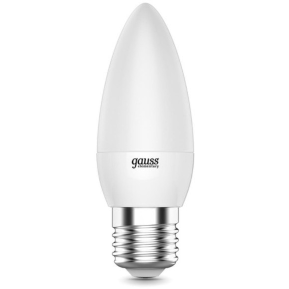 33218 Лампа Gauss LED Elementary Свеча 8W E27 520lm 3000K 1/10/100 33218 Лампа Gauss LED Elementary Свеча 8W E27 520lm 3000K 1/10/100
