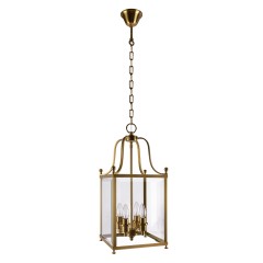 10591/4 AB LOFT IT NOBLE Подвесной светильник с 4 лампами E14, бронзовое металлическое основание, прозрачные стеклянные плафоны