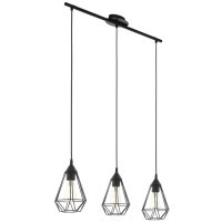 94189 Подвес TARBES, 3x60W (E27), L790, Н1100, сталь, пластик, черный