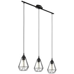 94189 Подвес TARBES, 3x60W (E27), L790, Н1100, сталь, пластик, черный