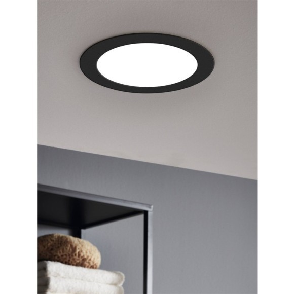 99158 Светодиодный встраиваемый светильник FUEVA 5, 10,5W (LED), ?166, ET26, 1350lm, 4000K, сталь, черный/