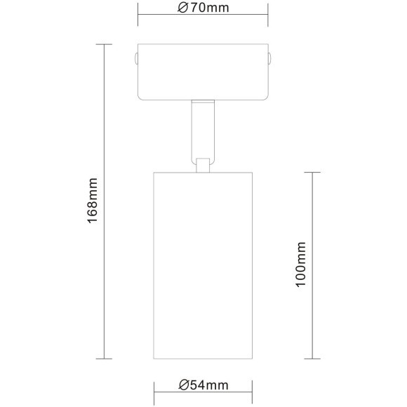 ST303.402.01 Потолочный светильник Черный GU10 1*50W  L100xW54xH168 220V Без ламп Накладные светильники