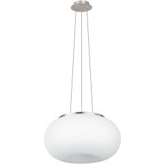 EGLO OPTICA 86815 Подвесной светильник-люстра модерн с белым матовым опаловым стеклянным плафоном, лампы 2xE27 до 60Вт, общая мощность до 120Вт, 220-240В, IP20, регулируемая высота, стальное основание цвета матовый никель, диаметр 445мм, высота 1100мм EGLO OPTICA 86815 Подвесной светильник-люстра модерн с белым матовым опаловым стеклянным плафоном, лампы 2xE27 до 60Вт, общая мощность до 120Вт, 220-240В, IP20, регулируемая высота, стальное основание цвета матовый никель, диаметр 445мм, высота 1100мм