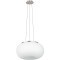 EGLO OPTICA 86815 Подвесной светильник-люстра модерн с белым матовым опаловым стеклянным плафоном, лампы 2xE27 до 60Вт, общая мощность до 120Вт, 220-240В, IP20, регулируемая высота, стальное основание цвета матовый никель, диаметр 445мм, высота 1100мм
