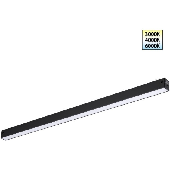 359940 Черный трековый линейный светильник 65см с перекл. цв. темп. 3000;4000;6000К (токопроводящий) 220В 30Вт 120° 1800Лм CRI90 Novotech VECTOR