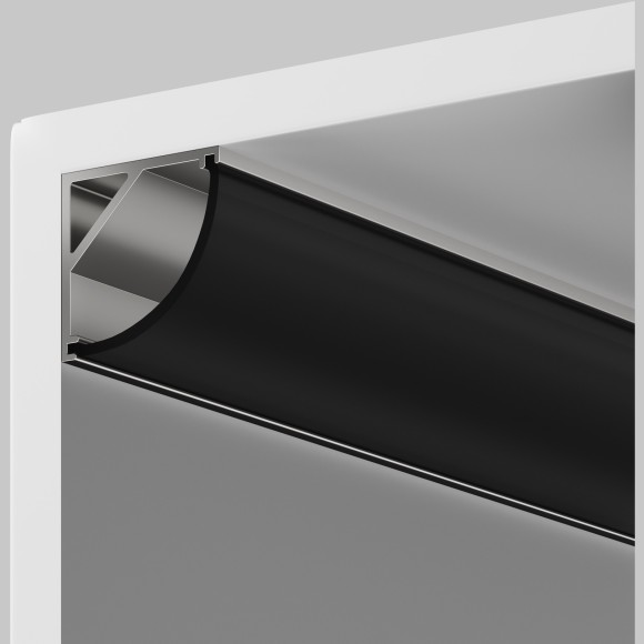 Рассеиватель для профиля 16×16 (Дуга, Чёрный, 2 м), 642027 Рассеиватель для профиля 16×16 (Дуга, Чёрный, 2 м), 642027