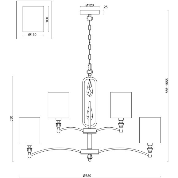 Подвесная люстра Riverside FR1007PL-12N