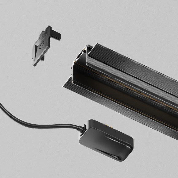 Ввод питания от внешнего драйвера 200см для встр. в ГКЛ 12.5мм шинопровода Maytoni Radity TRA084B-12B-200