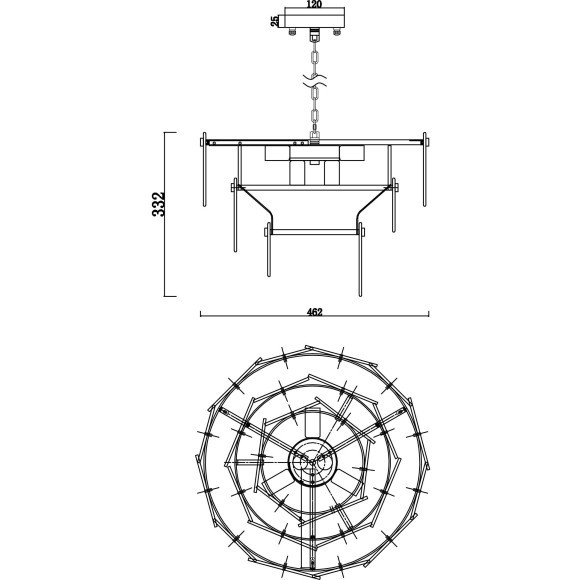 Люстра подвесная Freya FR5197PL-05BS Sophia под лампы 5xE14 60W