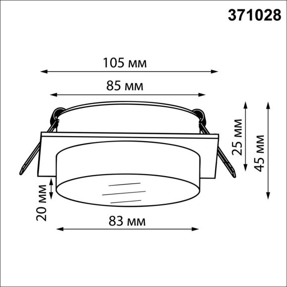 371028 WIR NT25 570 черный Светильник встраиваемый IP20 GX53 12Вт 220-240V GEM