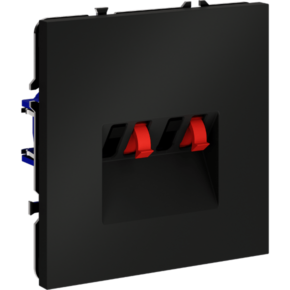 Розетка акустическая встраиваемая VOLTUM S70 4-местная, (черный матовый)