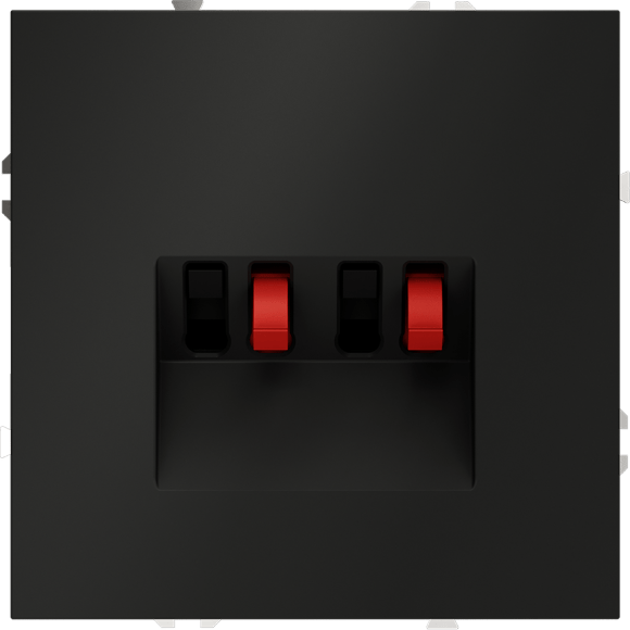 Розетка акустическая встраиваемая VOLTUM S70 4-местная, (черный матовый)