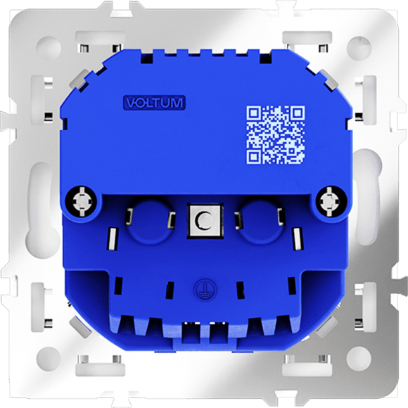 Розетка встраиваемая VOLTUM S70 с заземлением и защитными шторками, 16А, с USB, A+С, (белый матовый)