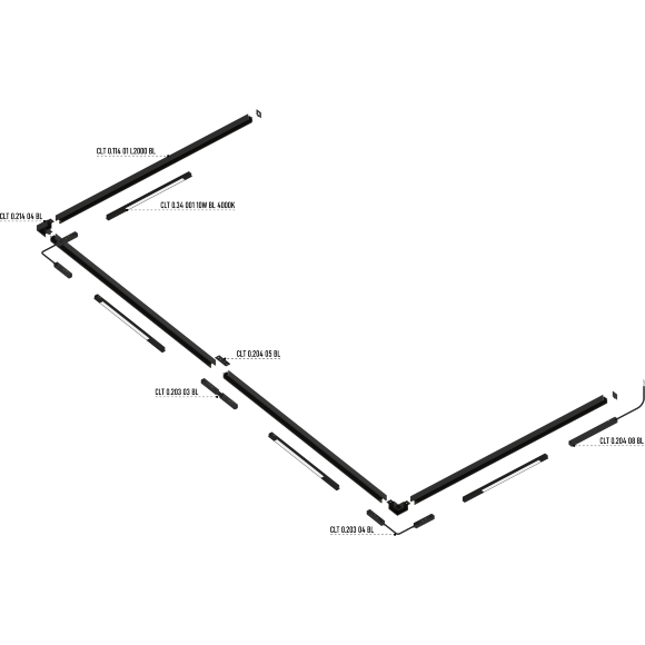 Шинопровод магнитный накладной Crystal Lux CLT 0.114 01 L2000 BL 1407/030