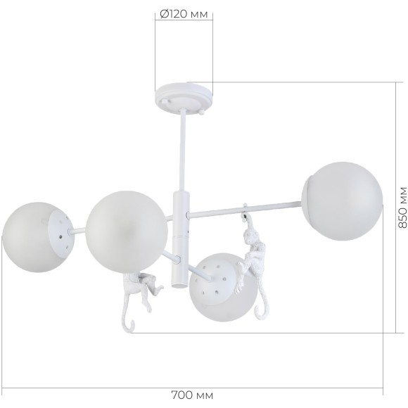 SLE115102-04 Светильник потолочный Белый/Белый E14 4*60W TENATO SLE115102-04 Светильник потолочный Белый/Белый E14 4*60W TENATO