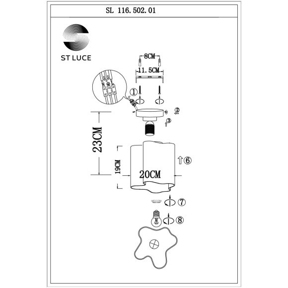 SL116.502.01 Светильник потолочный ST-Luce Серебристый/Белый E27 1*60W ONDE SL116.502.01 Светильник потолочный ST-Luce Серебристый/Белый E27 1*60W ONDE