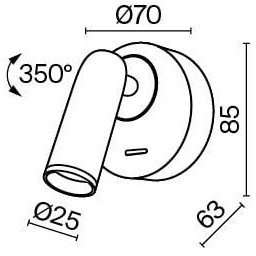 Бра для чтения светодиодное с выключателем Mirax C038WL-L3W3K
