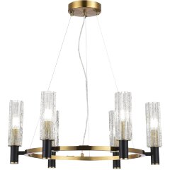 SL1238.303.06 Люстра подвесная ST-Luce Латунь/Кракелированное стекло E14 6*40W CASALI SL1238.303.06 Люстра подвесная ST-Luce Латунь/Кракелированное стекло E14 6*40W CASALI