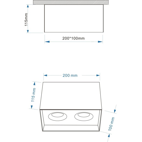 Потолочный светильник Technical C015CL-02W