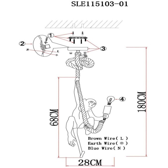 SLE115103-01 Подвес Белый E27 1*60W TENATO
