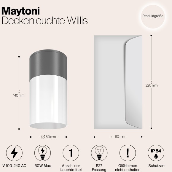 Потолочный светильник Outdoor O418CL-01GR Потолочный светильник Outdoor O418CL-01GR