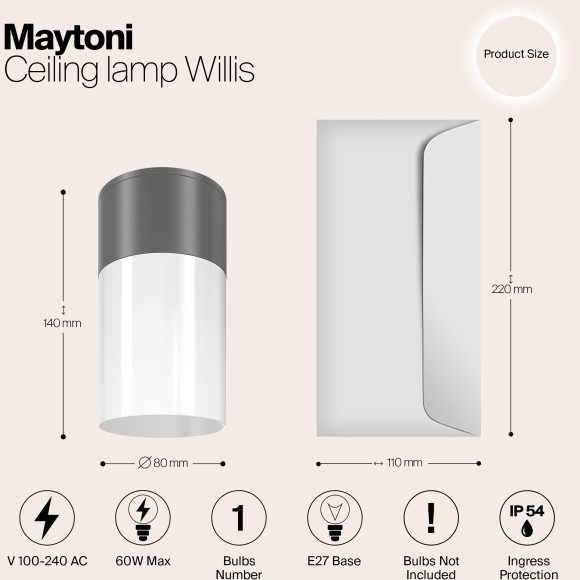 Потолочный светильник Outdoor O418CL-01GR Потолочный светильник Outdoor O418CL-01GR