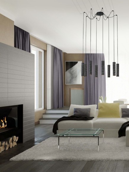 39824 MENTALONA Светодиодный подвес с 8 лампами GU10, 36Вт, графитовый, белый