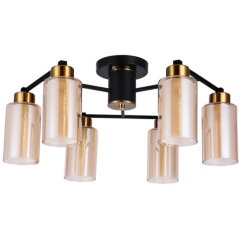Люстра потолочная Arte Lamp A7027PL-6BK LEO под лампы 6xE14 40W Люстра потолочная Arte Lamp A7027PL-6BK LEO под лампы 6xE14 40W